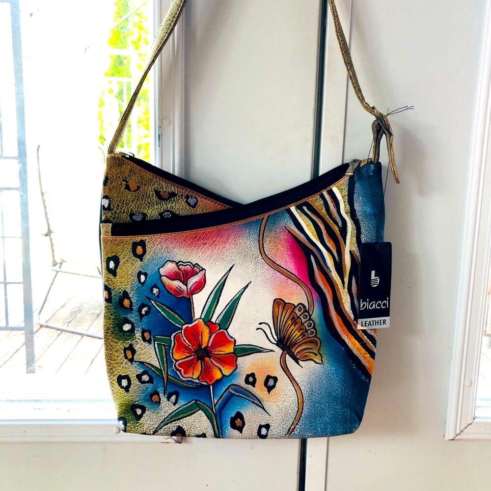 Biacci Handpainted Leather Purse NWT